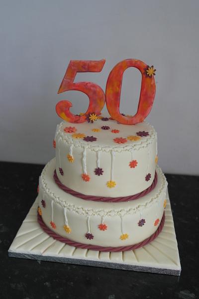 autumn coloured 50th - Cake by Justine