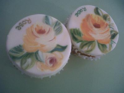 Painted cupcake toppers - Cake by Vintage Rose