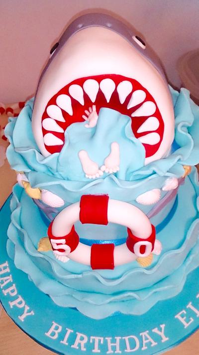 Shark Cake with Cupcakes - Cake by Serendipity Cake Company