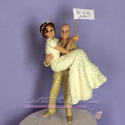 Bride and Groom topper - Cake by Eliana Cardone - Cartoon Cake Village