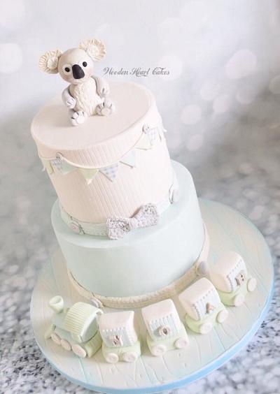 Koala Bear Christening Cake - Cake by Wooden Heart Cakes