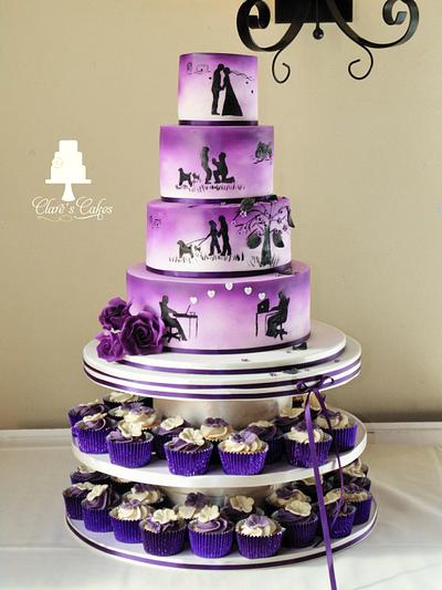 story Wedding Cake - purple - Cake by Clare's Cakes - Leicester
