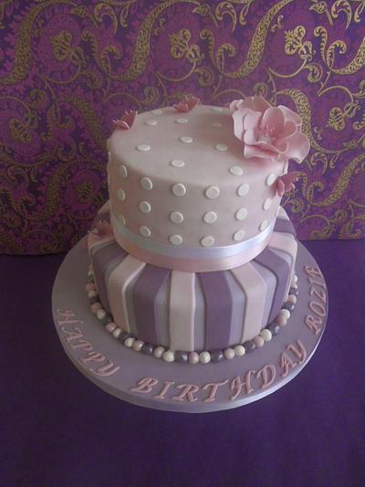 Stripes and dots for a pretty young lady - Cake by prettypetal