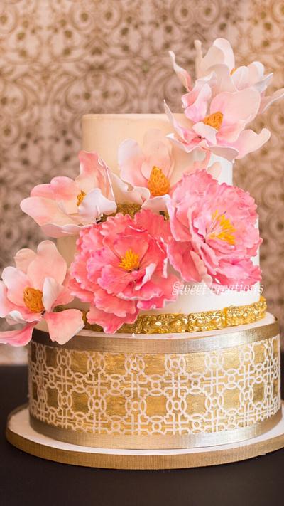 Peonies and magnolias  - Cake by Ifrah
