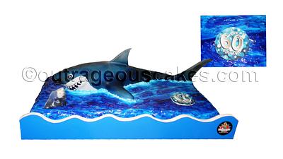 3D shark custom cake - Cake by  Outrageous Cakes Tampa Bakery