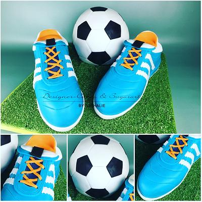 soccer boots - boys cake - Cake by Designer-Cakes & Sugarart by Nathalie
