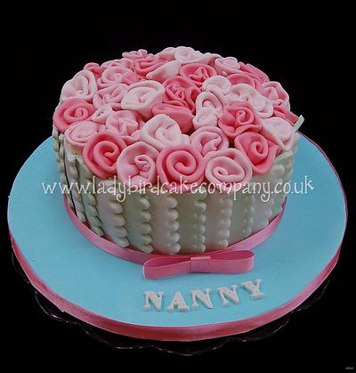 Pastel ribbon rose bouquet cake - Cake by Liz, Ladybird Cake Company