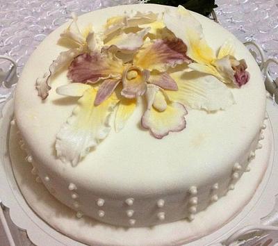 Orchid Engagement Cake - Cake by cosybakes