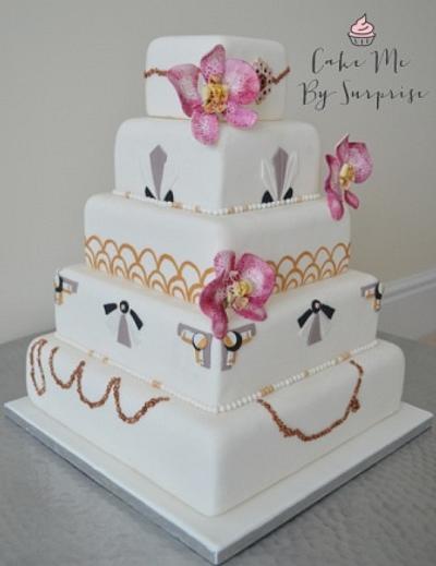 Great Gastby Roaring 20s Wedding Cake - Cake by Nadia Jay