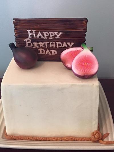 Rustic sign and figs topper - Cake by Sweet Owl Custom Cakes