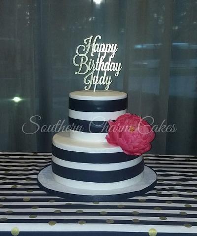 Black and White Stripes - Cake by Michelle - Southern Charm Cakes