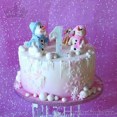 Snowmen bringing gifts - Cake by Eva Kralova