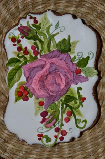 rose and berryes cookie - Cake by Catalina Anghel azúcar'arte