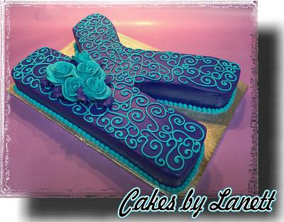 K Cutout Cake - Cake by Lanett