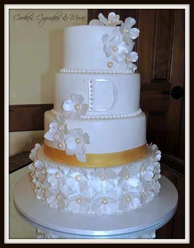 gold and white wedding cake - Cake by Barb's Baking Blog