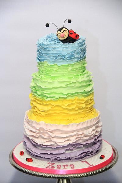 1st Birthday cake with ruffles - Cake by Cake Addict