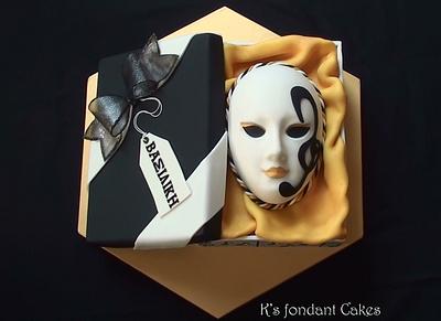 Music Venetian Mask in a gift box - Cake by K's fondant Cakes