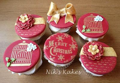 Vintage Christmas Birdcage Cupcakes  - Cake by Nikskakes