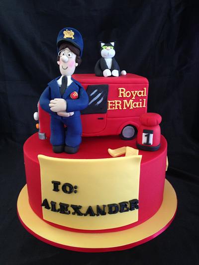Postman Pat & his black & white cat! - Cake by Mary @ SugaDust