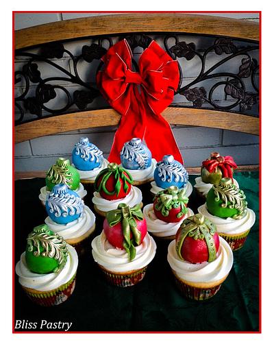 Christmas Ornament Cupcakes - Cake by Bliss Pastry