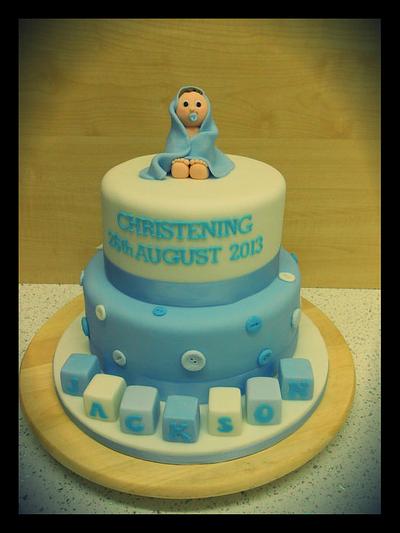 2 tier Christening cake - Cake by Stacy