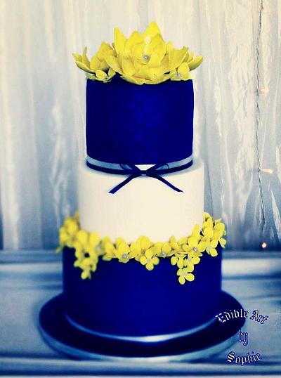 Navy And Yellow - Cake by sophia haniff
