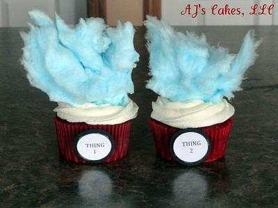 Thing 1 and Thing 2 Cupcakes - Cake by Amanda Reinsbach