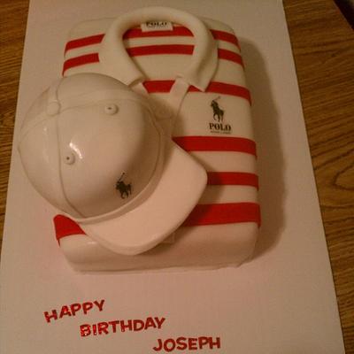 POLO SHIRT AND HAT CAKE #1 - Cake by Erica Lindsey
