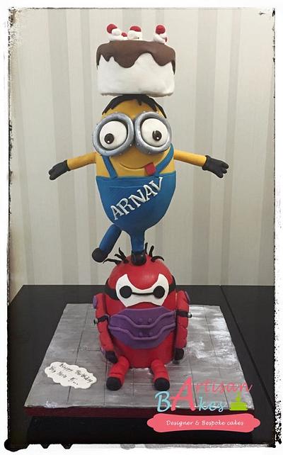 Minions and Baymax - Cake by Artisan Bakes