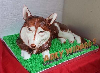 3D Husky Dog - Cake by Christine