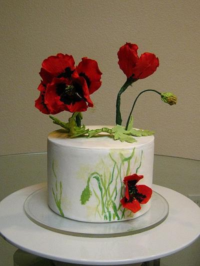 Gumpaste Poppy Cake - Cake by Cakeicer (Shirley)