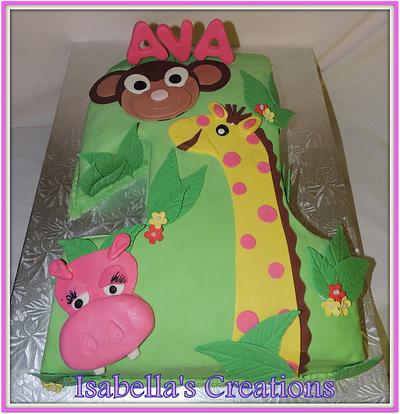Jungled themed 1st birthday cake - Cake by Isabella's Creations