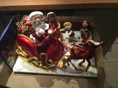 Santa in sleigh cake - Cake by Yetticakes