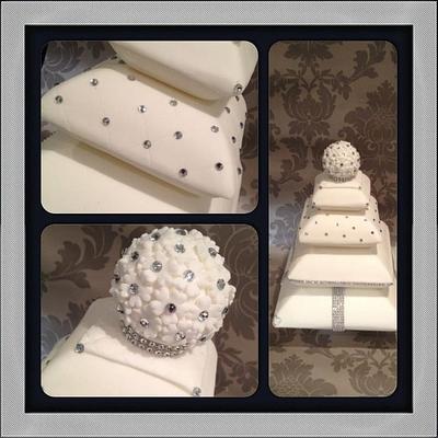 wedding pillow bling cake - Cake by The lemon tree bakery 