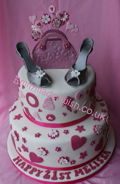 Handbag and shoes two tier cake - Cake by Emilyrose