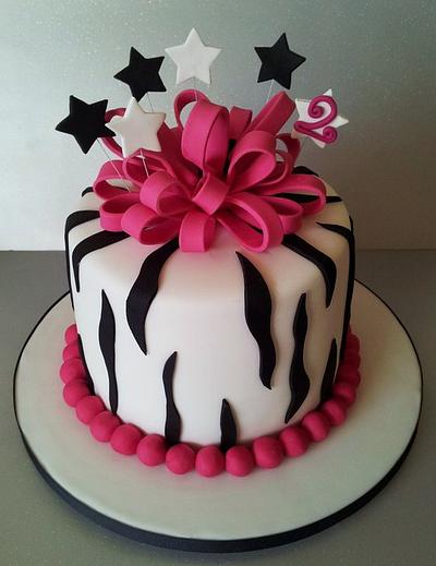 Zebra Birthday Cake - Cake by Sarah Poole