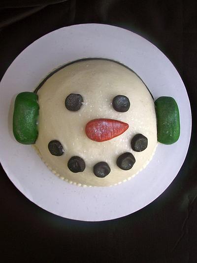 Snowman with Earmuffs! - Cake by Jacque McLean - Major Cakes