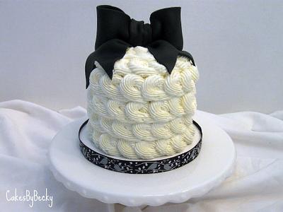 Black & Ivory Buttercream Rosette Cake - Cake by Becky Pendergraft