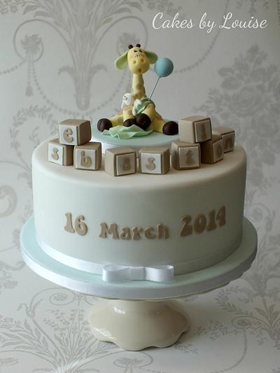Baby Giraffe Christening Cake - Cake by Louise Jackson Cake Design