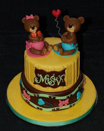 teddy bears for twins - Cake by katarina139