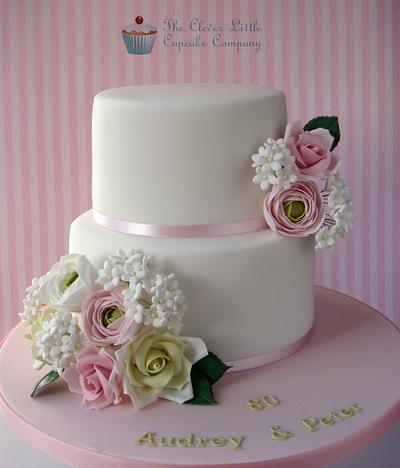 Rose and Ranunculus Birthday Cake - Cake by Amanda’s Little Cake Boutique