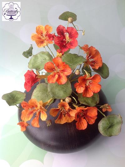 Tribute to People Living with Cancer Collaboration - Nasturtiums - Cake by Butterfly Cakes and Bakes