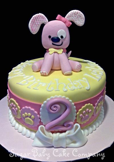 Pink Puppy Birthday Cake - Cake by Kristi