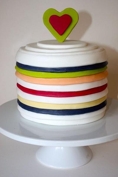 stripey love - Cake by Happyhills Cakes