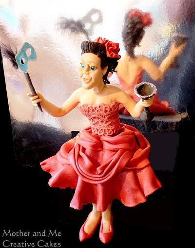 Masquerade Cake Topper - Cake by Mother and Me Creative Cakes