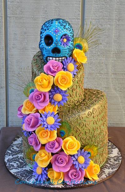 Day of the Dead Peacock - Cake by Jessica