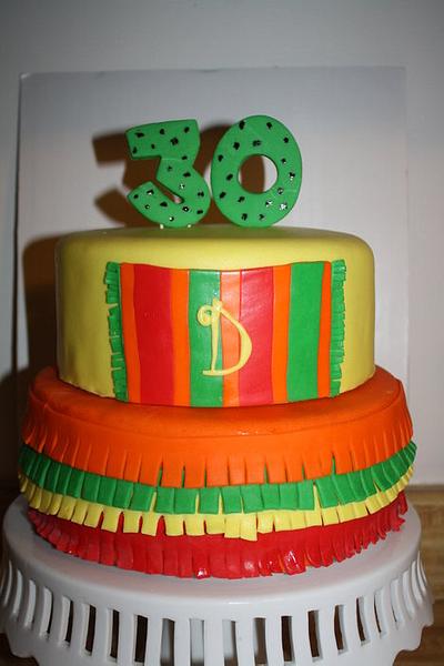 Fiesta/Mexican themed 30th birthday cake - Cake by Jennifer
