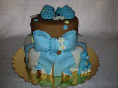BabyShower Brown and blue - Cake by TheCake by Mildred