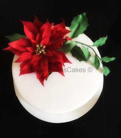 Poinsettia Christmas cake - Cake by Daisychain's Cakes