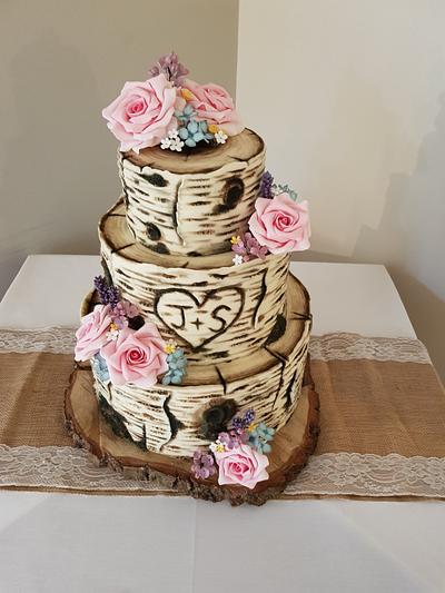 Silver Birch Wedding Cake  - Cake by Hunting for Baking